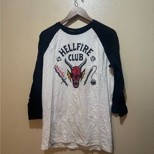 Netflix Hellfire Club Long Sleeve Tee - Black and White
